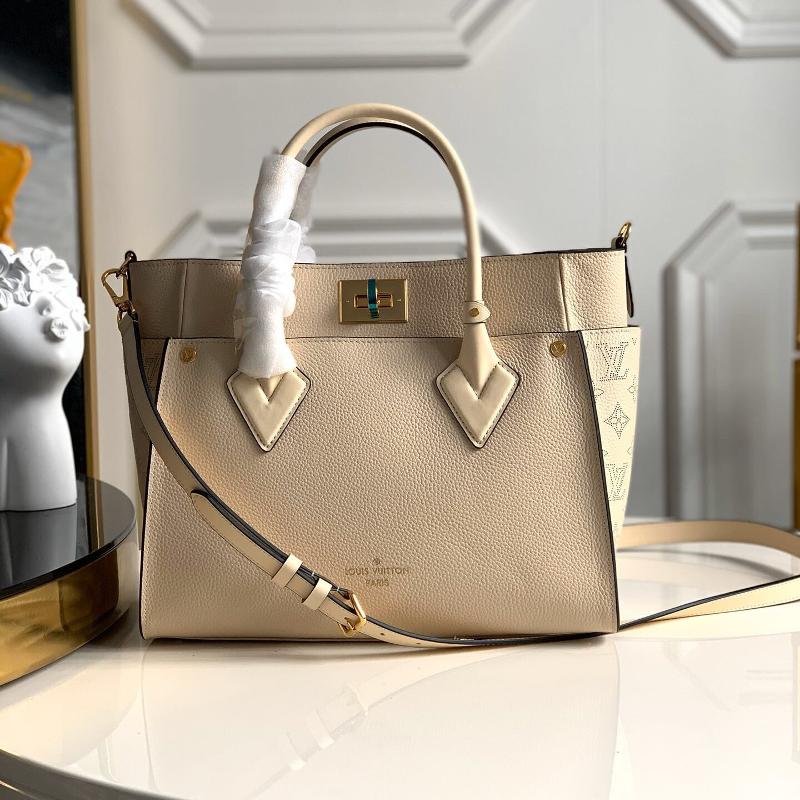 LV Handbags Tote Bags M55082 full leather side perforated beige